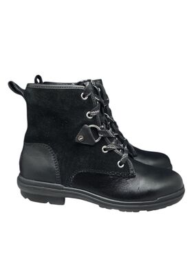 UGG | EUC Hapsburg Hiker Boots‎ Women's Black Lace Up Zipper Closure Pull Tab 6